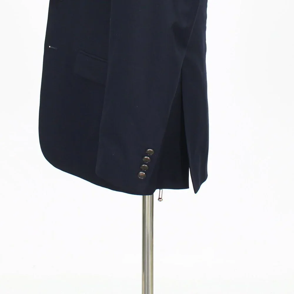 Jos. A. Bank 42R Navy Solid 2-Button Sport Coat Blazer Jacket T695